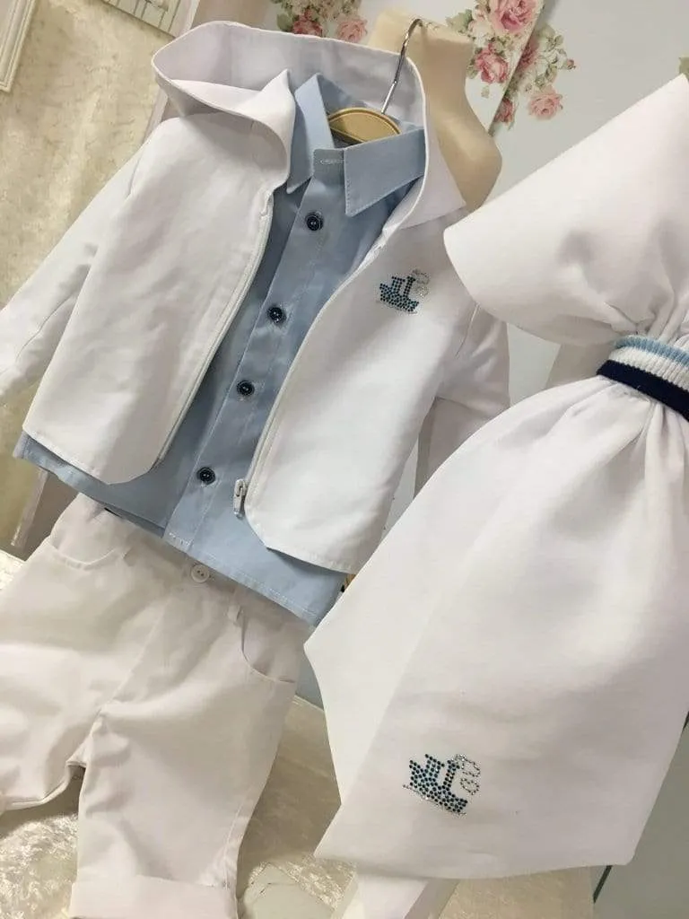 1861 - Little Tugboat Baptism / Christening Suit & Set