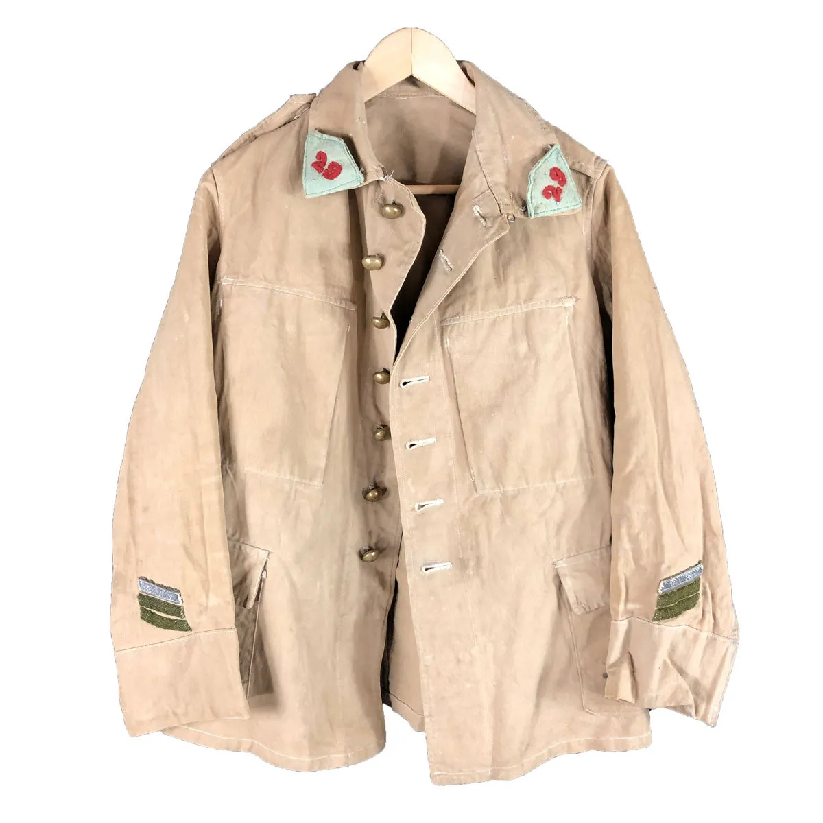 1930s French Armoured Cavalry Tropical Jacket & Trousers w/ Cap 
