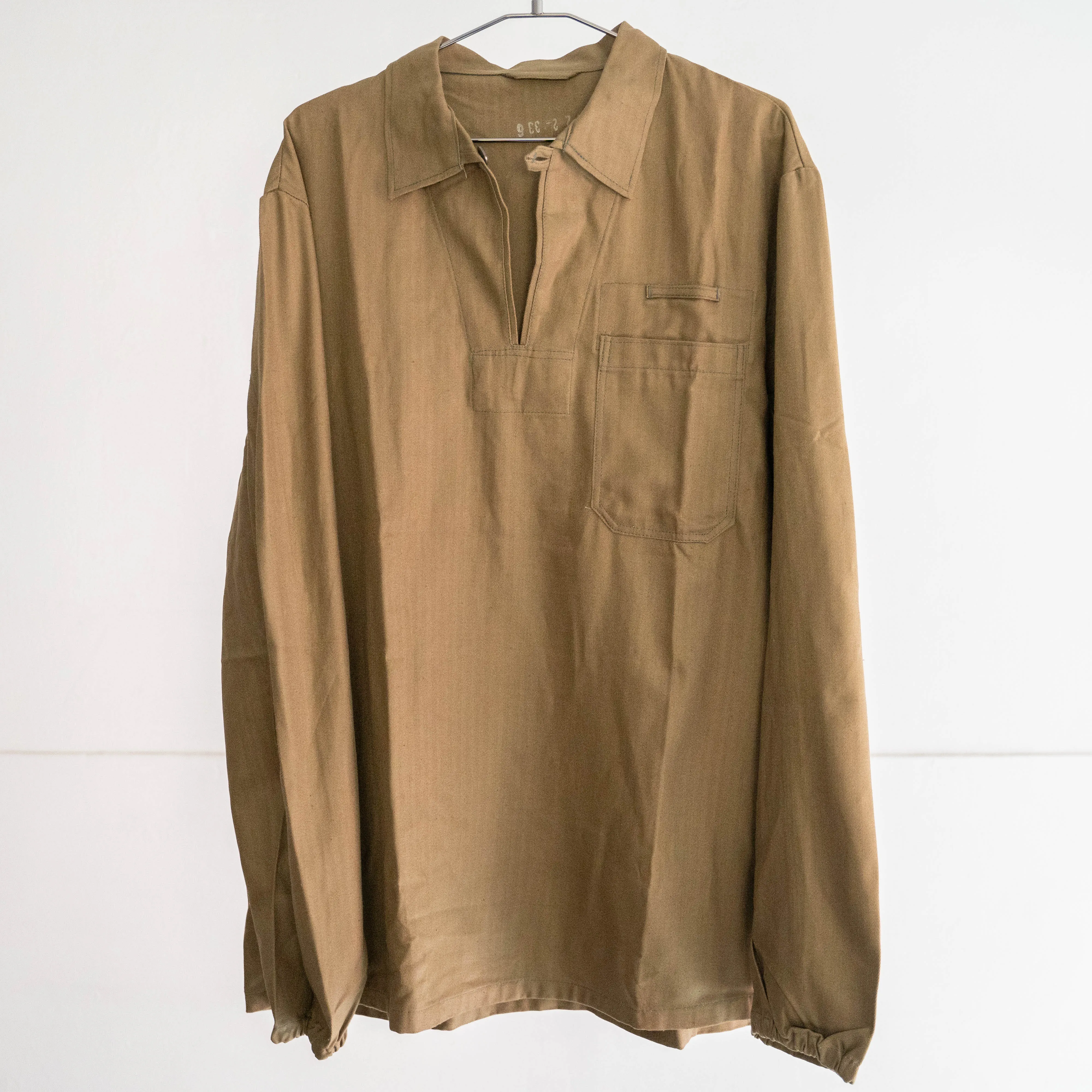 1980-2000s Czech military brown pull over shirt 'dead stock'