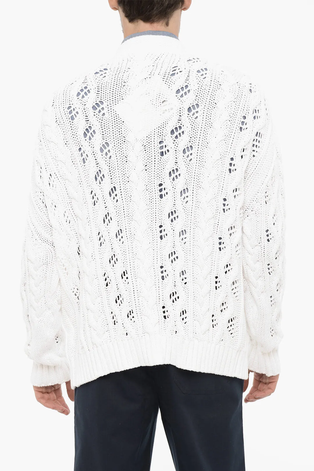 1989 Studio V-Neck Cable Knit Cardigan L Standard size