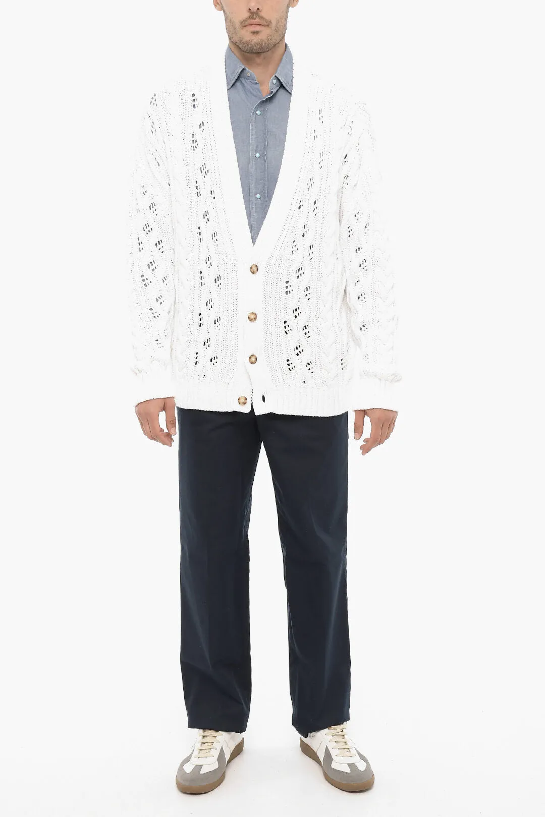 1989 Studio V-Neck Cable Knit Cardigan L Standard size