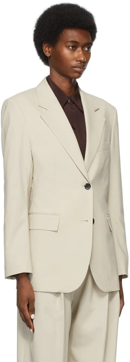 Arch The Beige Stretch Single Breasted Blazer