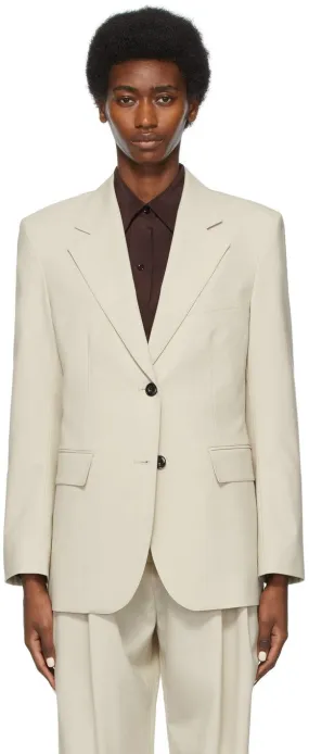 Arch The Beige Stretch Single Breasted Blazer