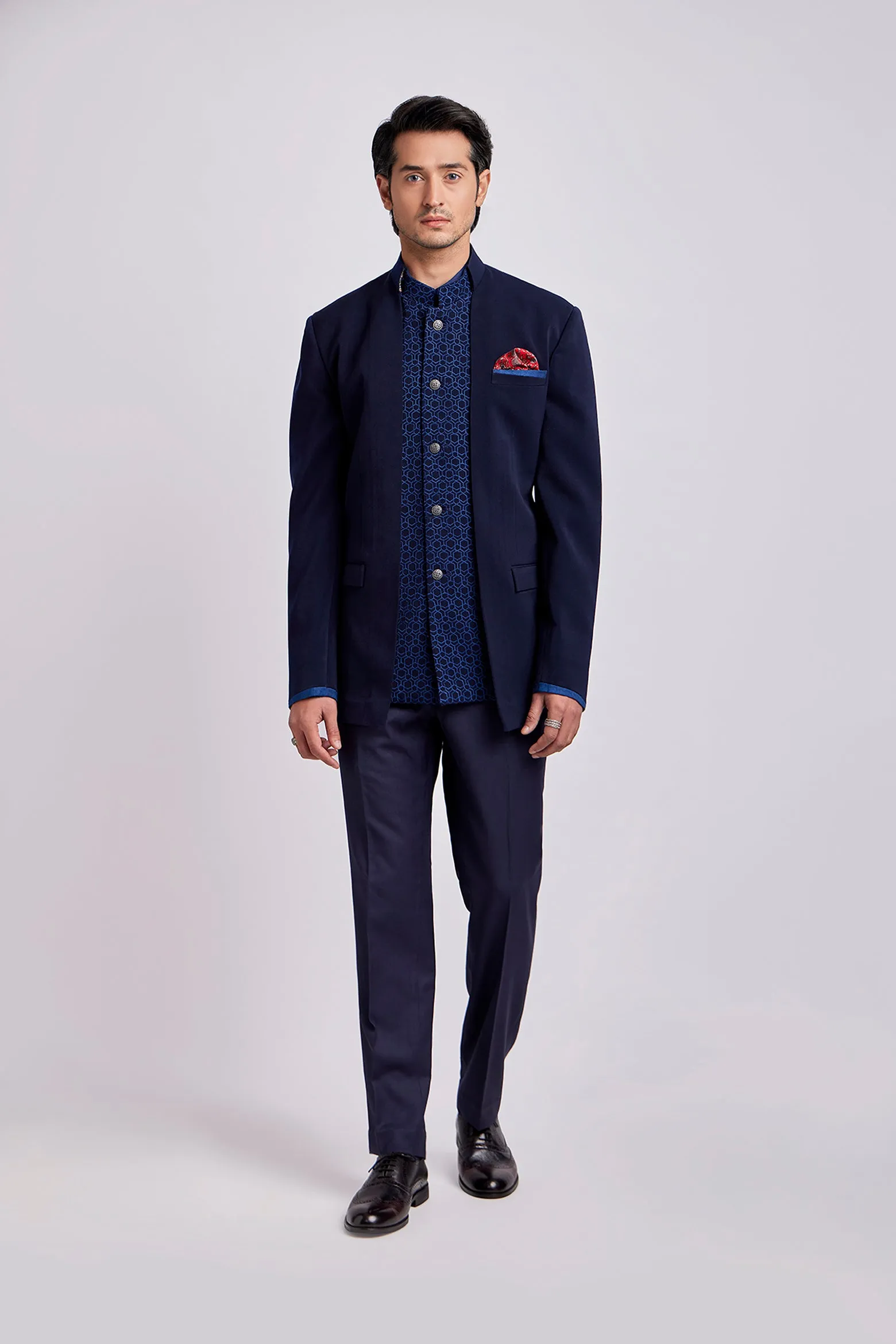Aspen Layered Embroidered Bandhgala - Romanov