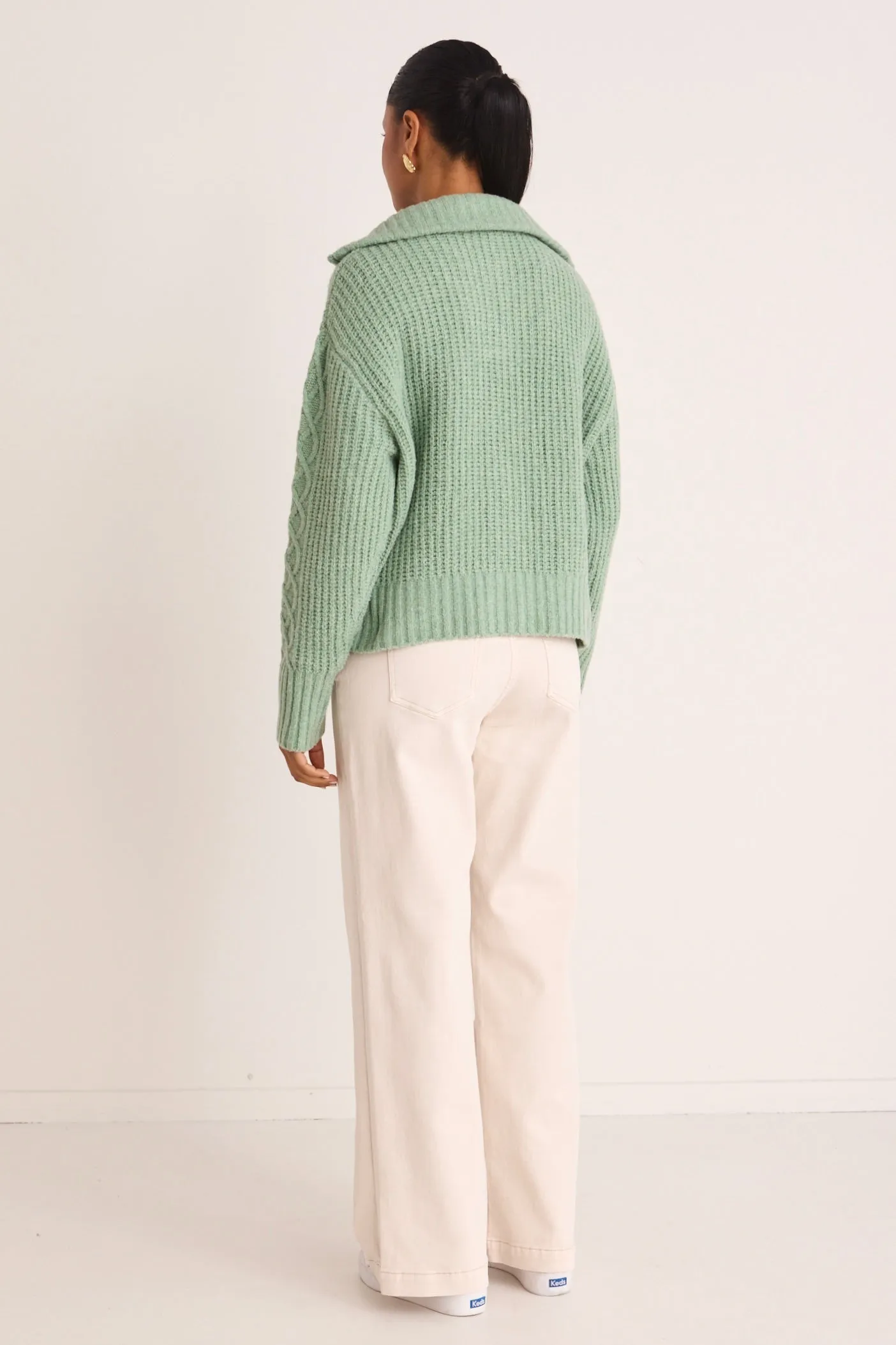 Sage Quarter-Zip Knit Jumper by Axis: Optimized English Title