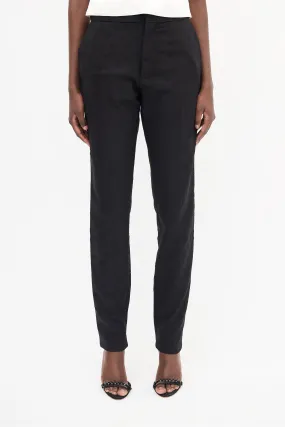 Black Wool Cigaret Monogram Galaxy Trouser