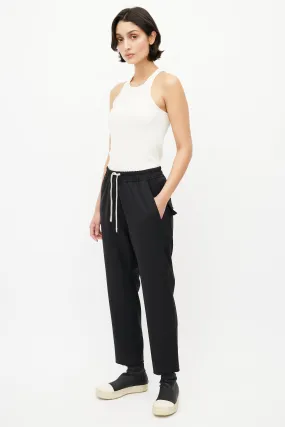 Black Wool Drop Seat Trouser