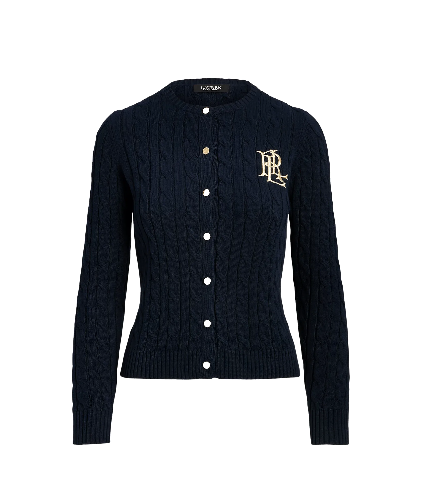 Cable-knit Cotton Cardigan - Navy