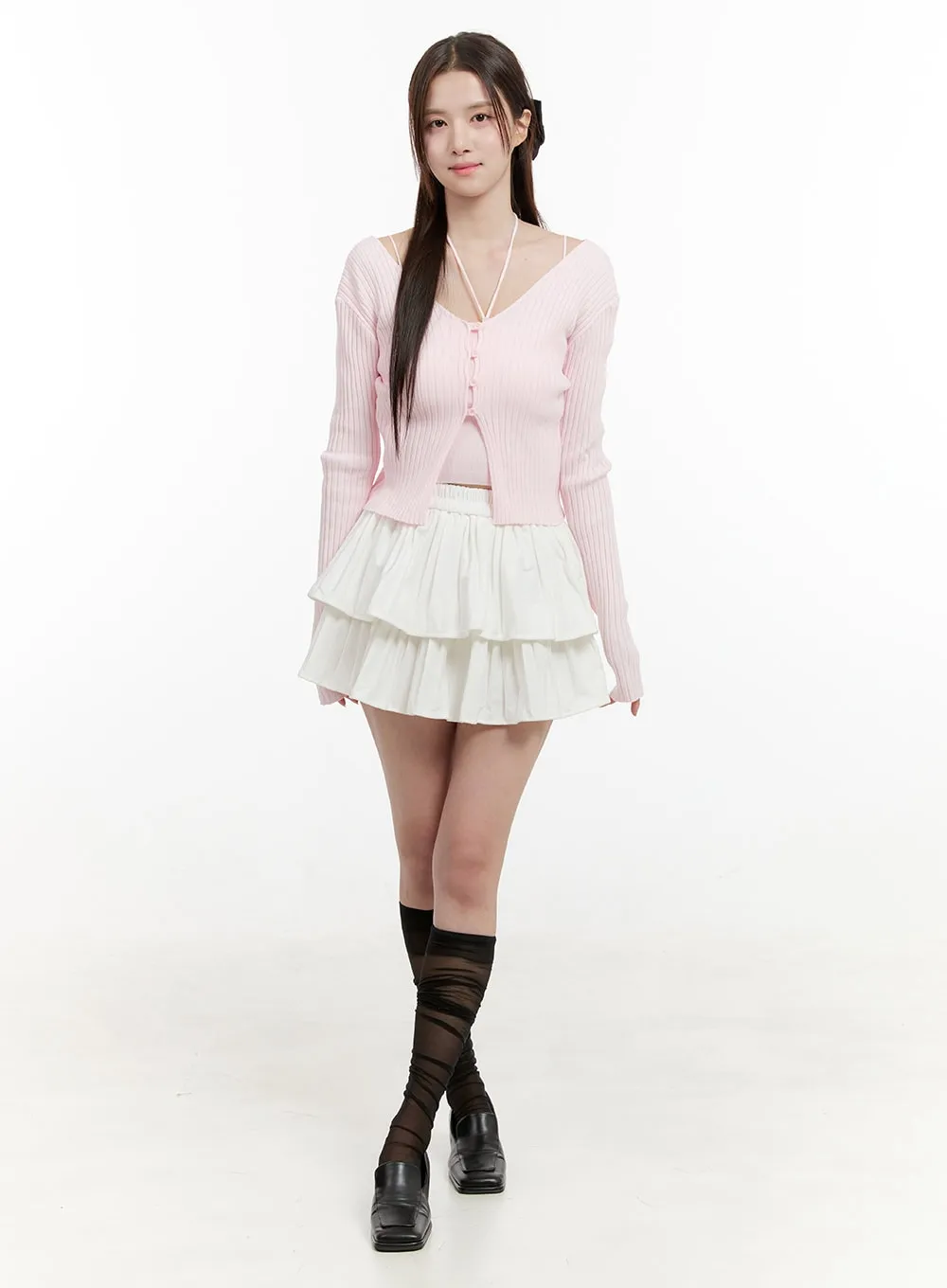 Cable Knit V-Neck Cardigan OG428