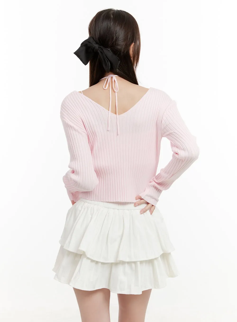 Cable Knit V-Neck Cardigan OG428