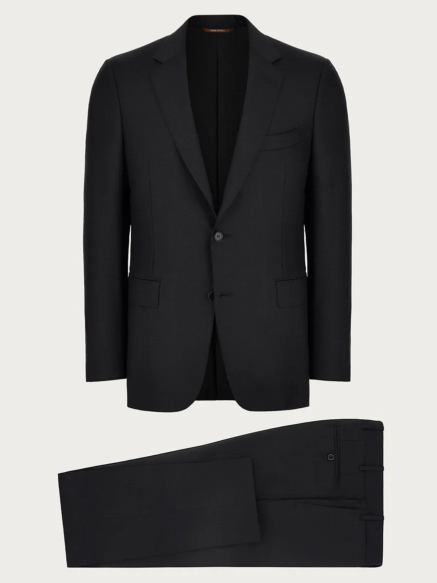 Canali Siena Contemporary Black Wool Suit