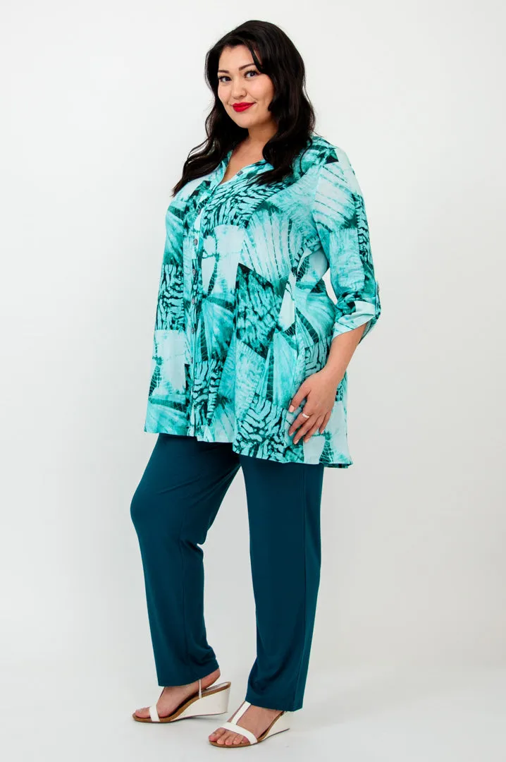 Celine Tunic, Shibori, Linen Bamboo