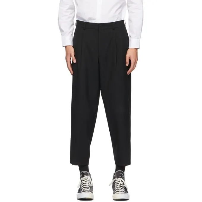 Comme des Garcons Homme Deux Black Tropical Wool Trousers