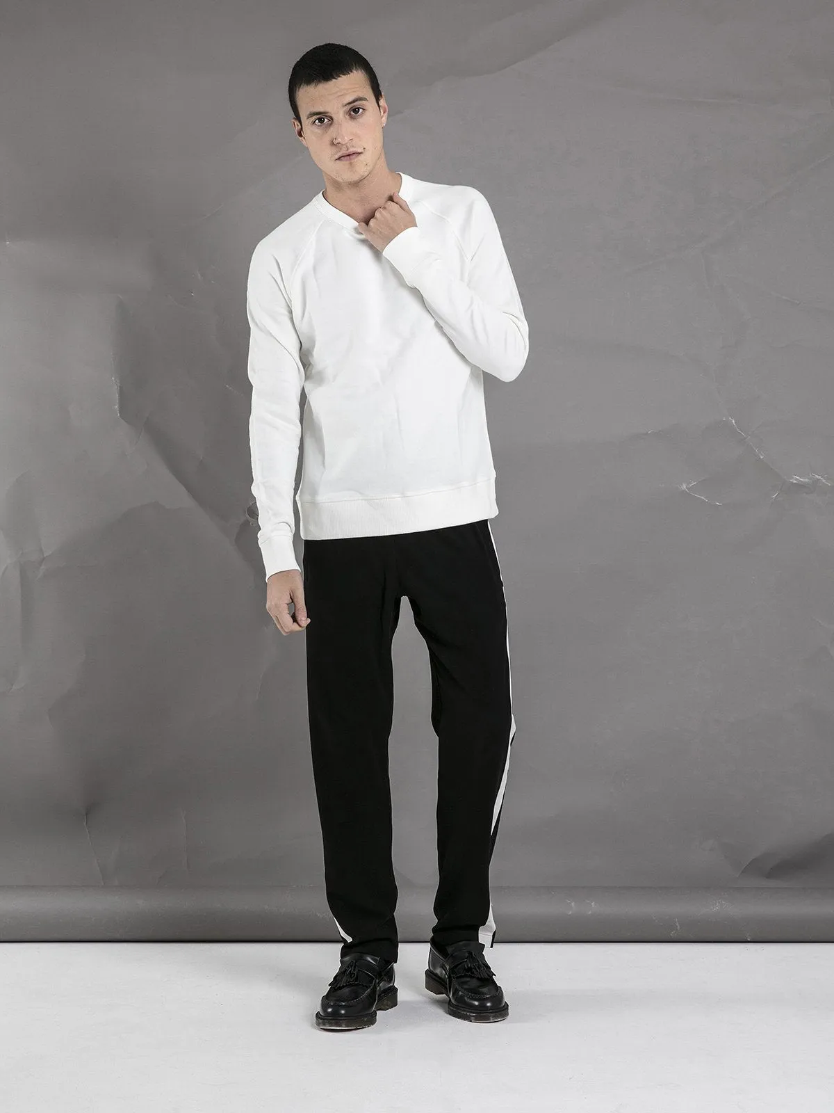 Crew Neck Sweater - White