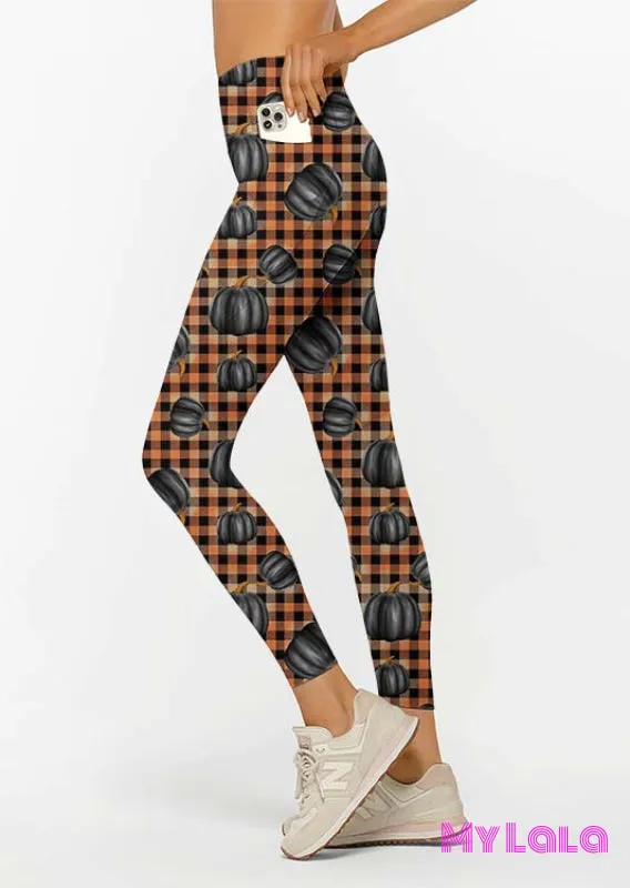 Curvy Pocket Leggings (Black Pumpkin)
