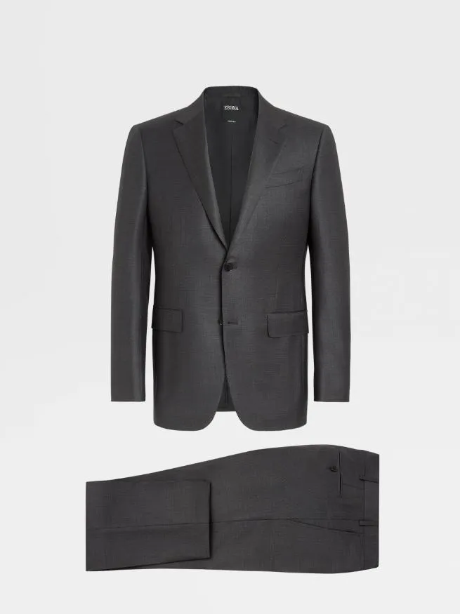 Dark Grey Pinpoint Trofeo Wool Suit