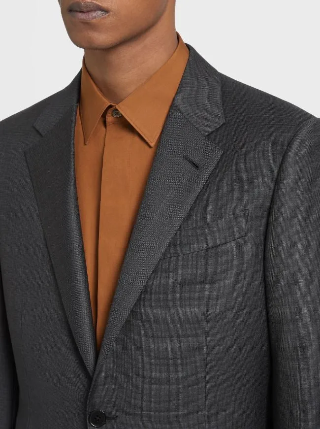 Dark Grey Pinpoint Trofeo Wool Suit