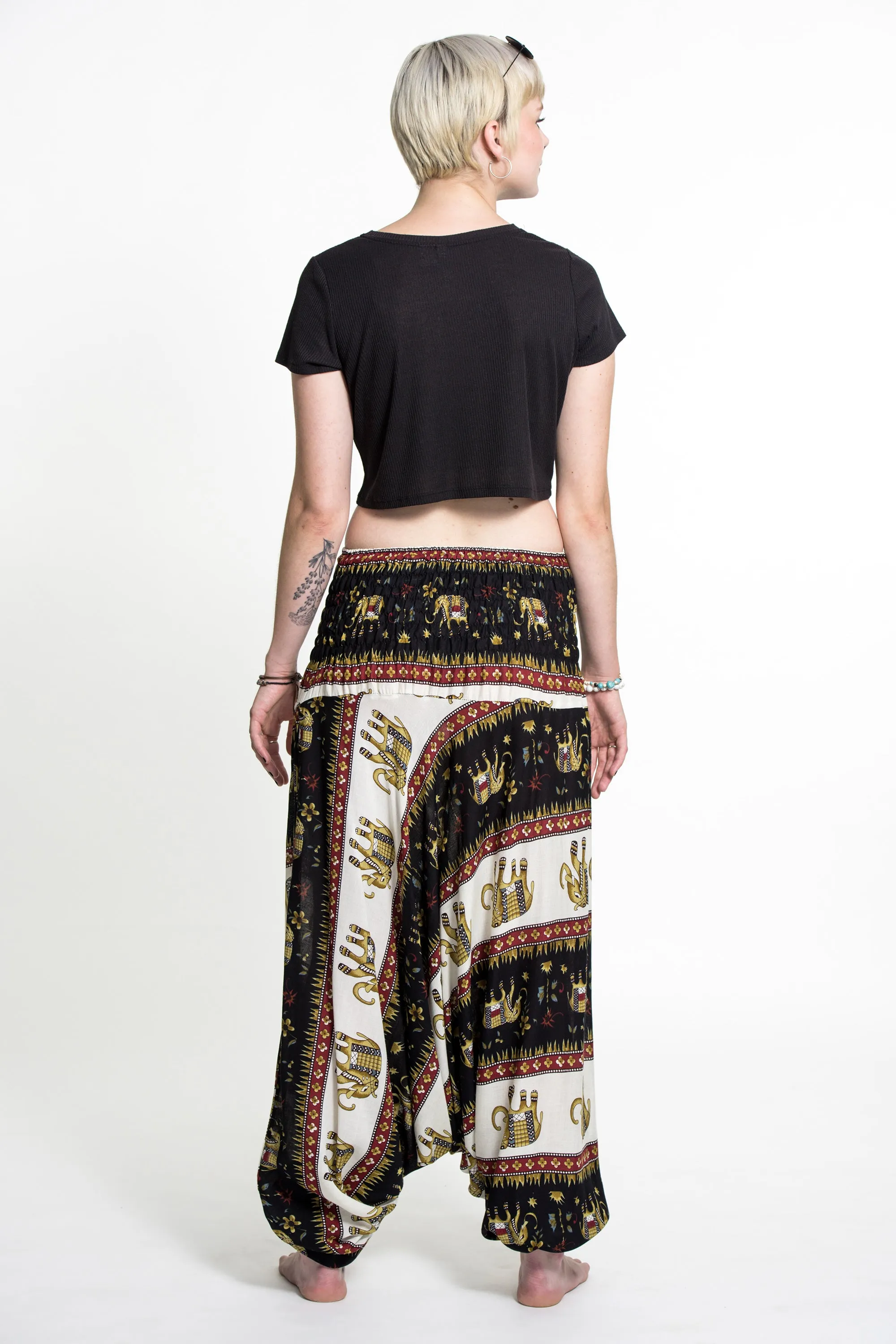 Elephant Bliss 2-in-1 Jumpsuit Elephant Pants in Black
