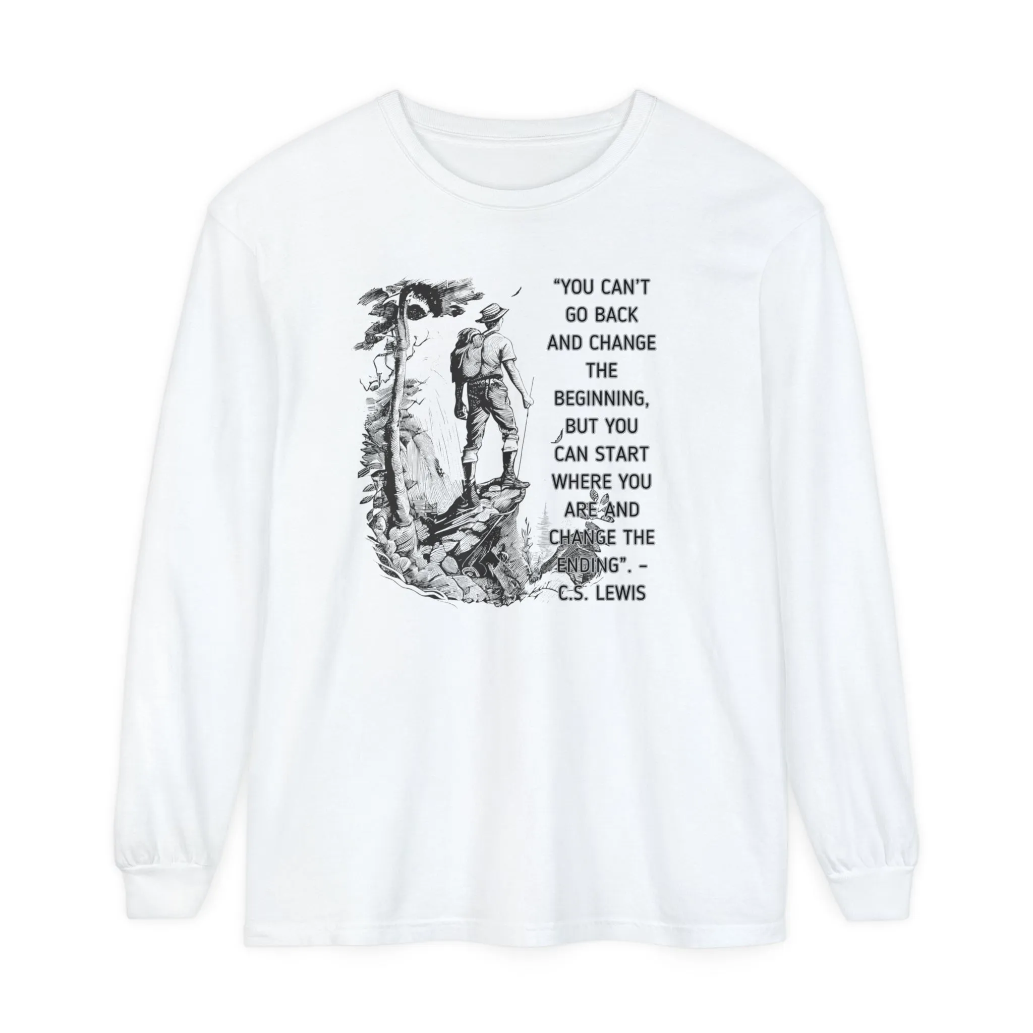 Empowering C.S. Lewis Quote Women's Comfort Colors Long Sleeve Tee