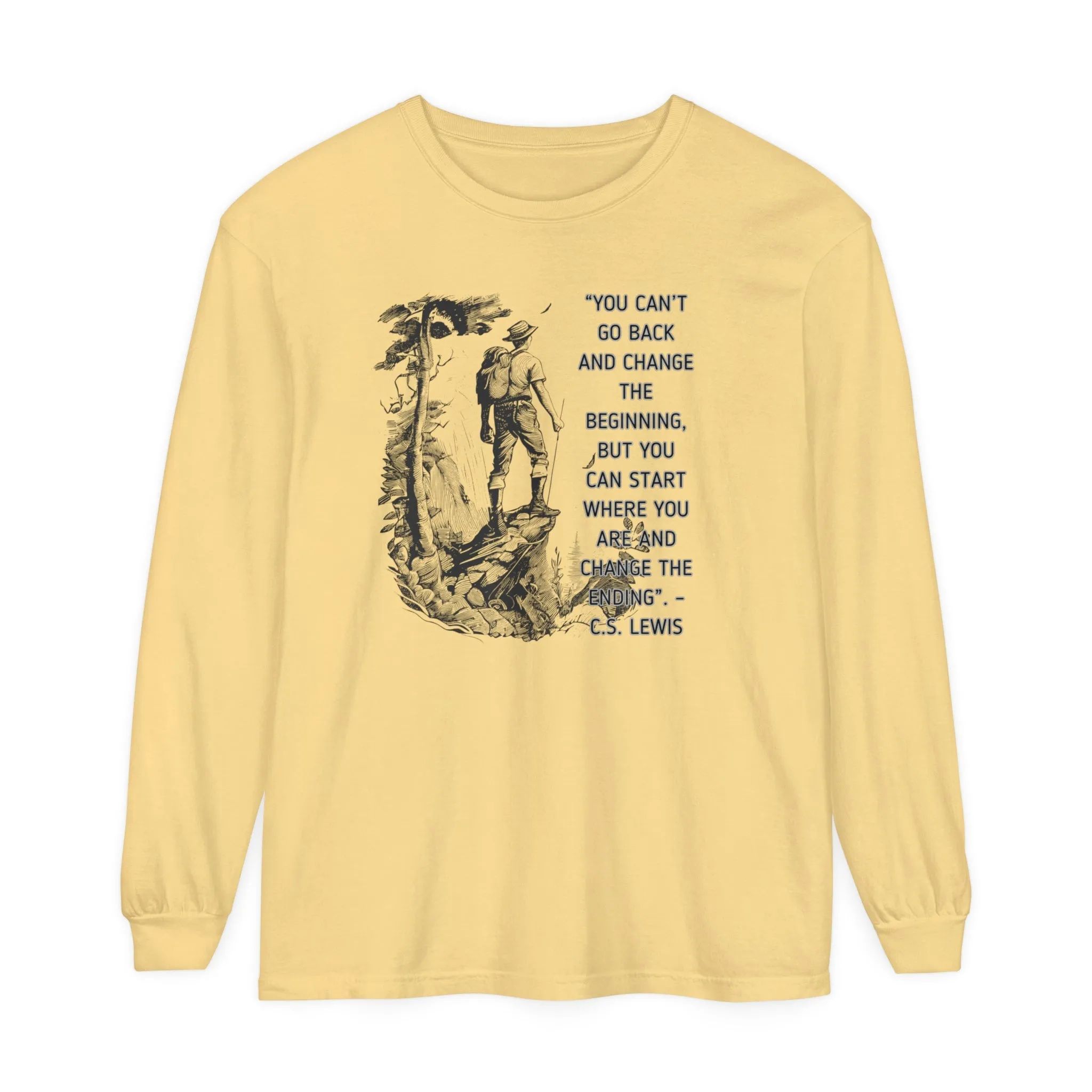Empowering C.S. Lewis Quote Women's Comfort Colors Long Sleeve Tee