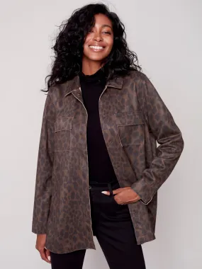 Faux Suede Shirt Jacket