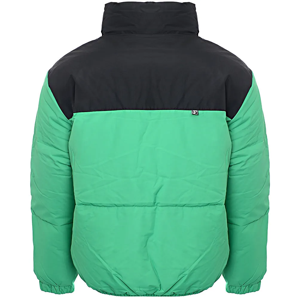Fila Women's Green Colour Blocked Puffer With Logo