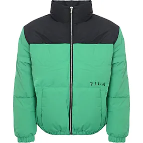Fila Women's Green Colour Blocked Puffer With Logo