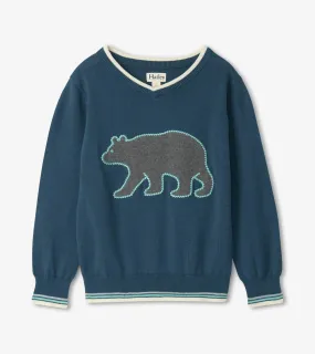 Forest Bear V-neck Sweater | Hatley