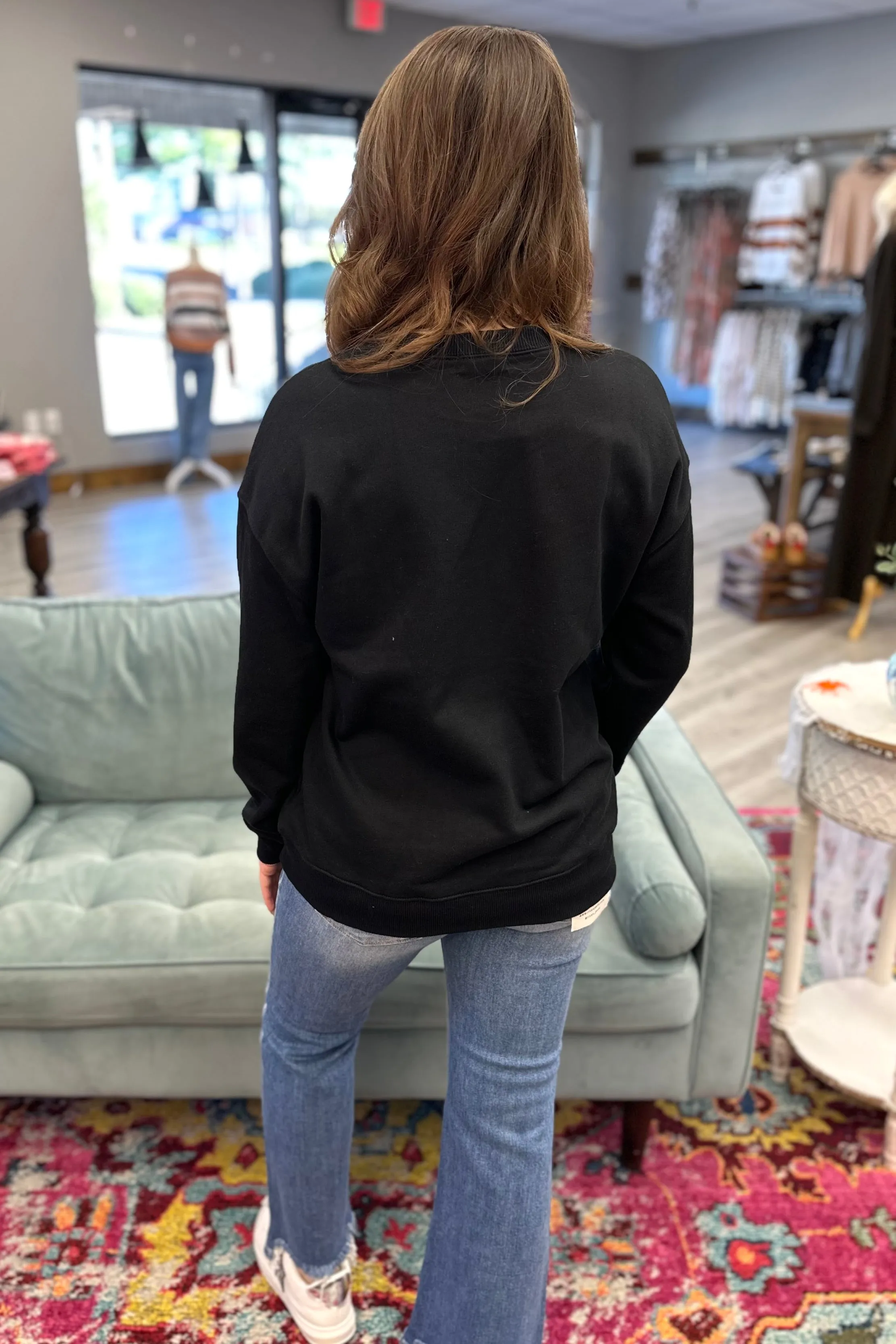 Ghost Gal Graphic Sweatshirt- Black