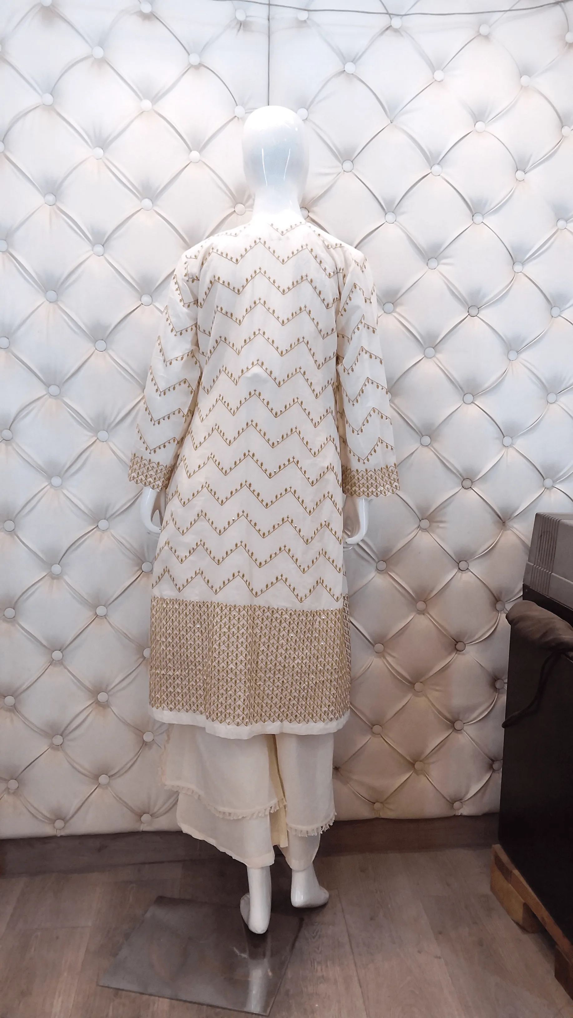 Hand Embroidered Jacket ,Long Shirt , Plazo