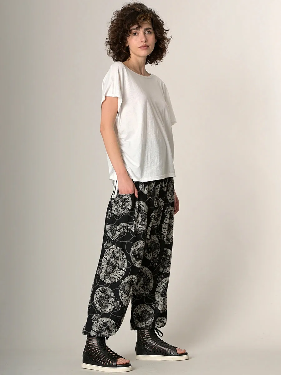 Harem Pants Original - Oriental Flower High Crotch