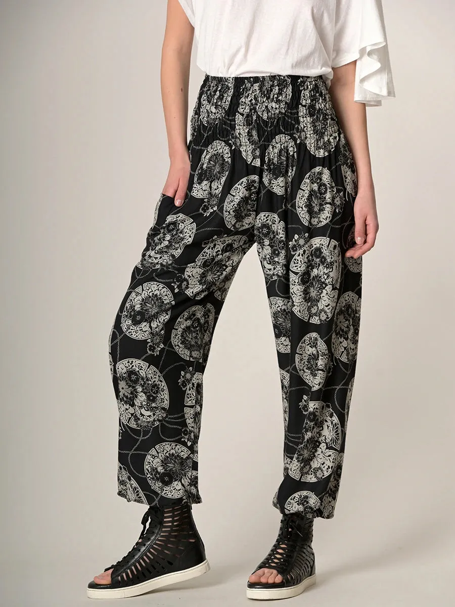 Harem Pants Original - Oriental Flower High Crotch