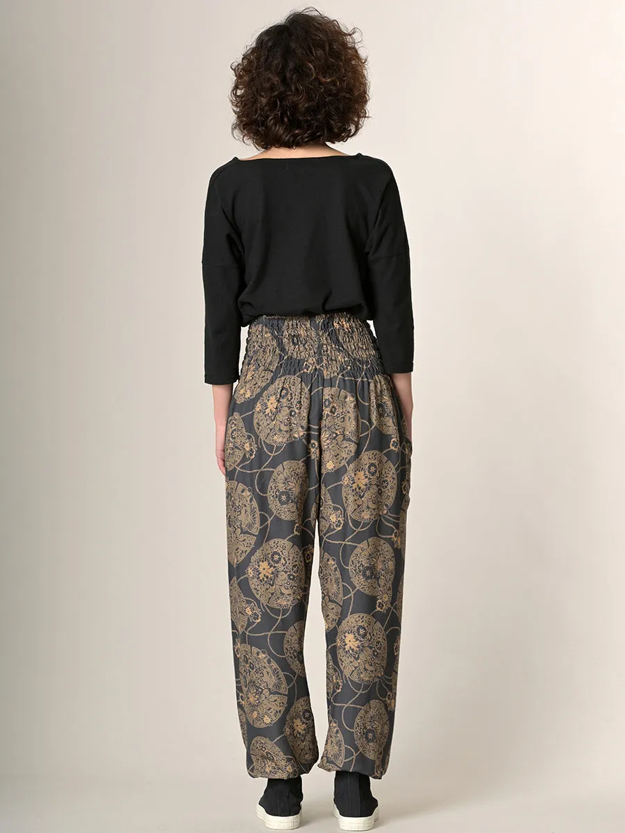 Harem Pants Original - Oriental Flower High Crotch