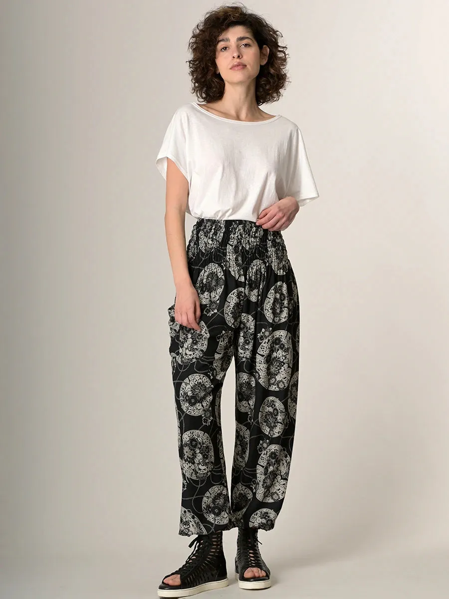 Harem Pants Original - Oriental Flower High Crotch