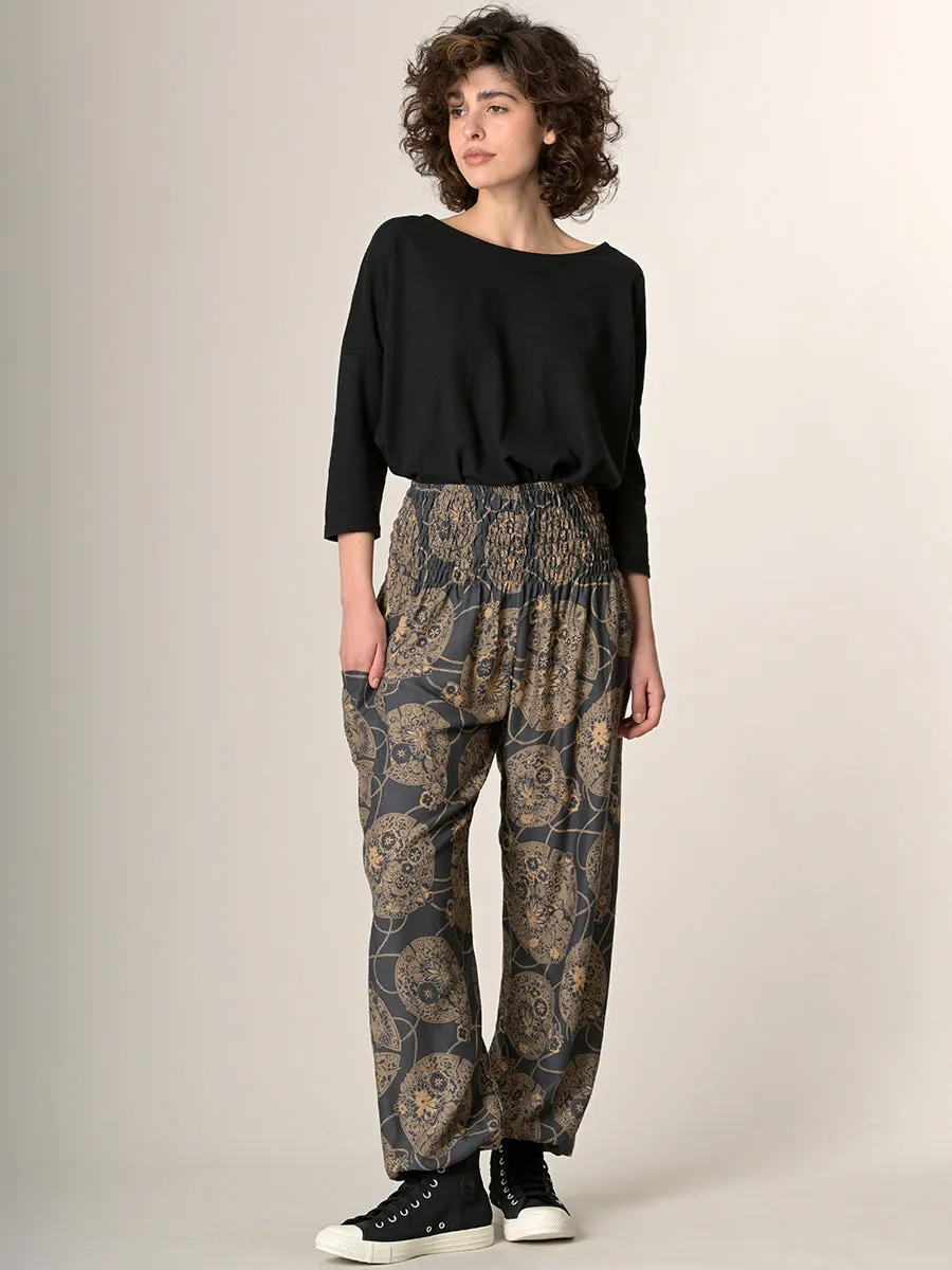 Harem Pants Original - Oriental Flower High Crotch