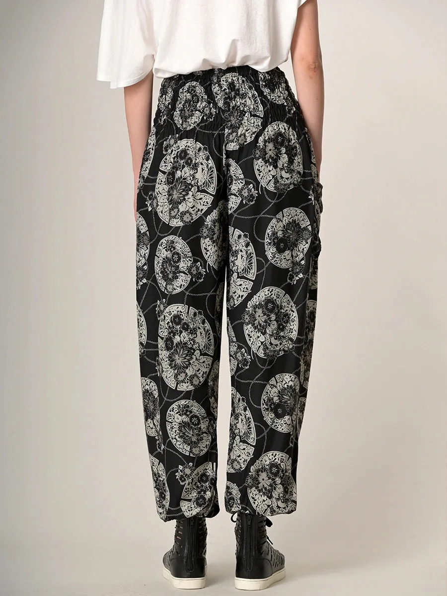 Harem Pants Original - Oriental Flower High Crotch