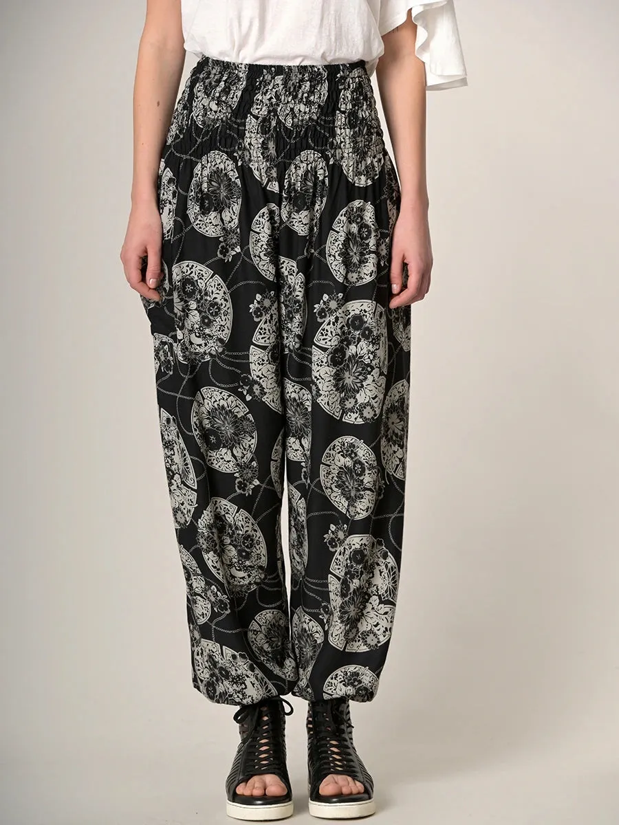 Harem Pants Original - Oriental Flower High Crotch