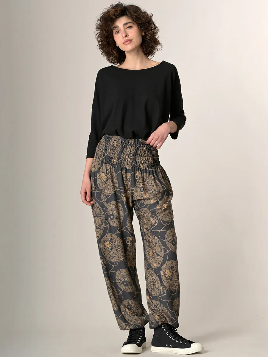 Harem Pants Original - Oriental Flower High Crotch