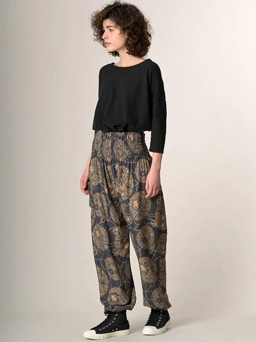 Harem Pants Original - Oriental Flower High Crotch