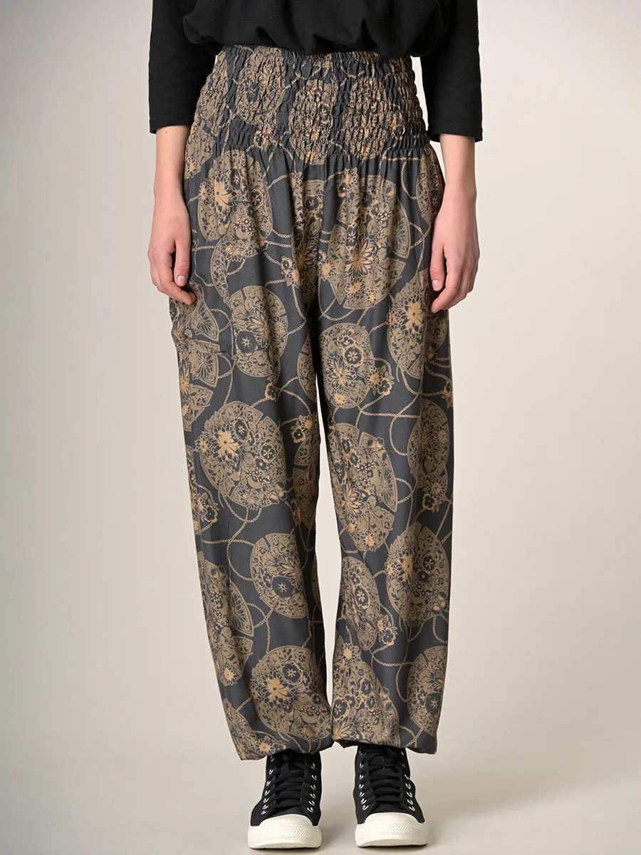 Harem Pants Original - Oriental Flower High Crotch