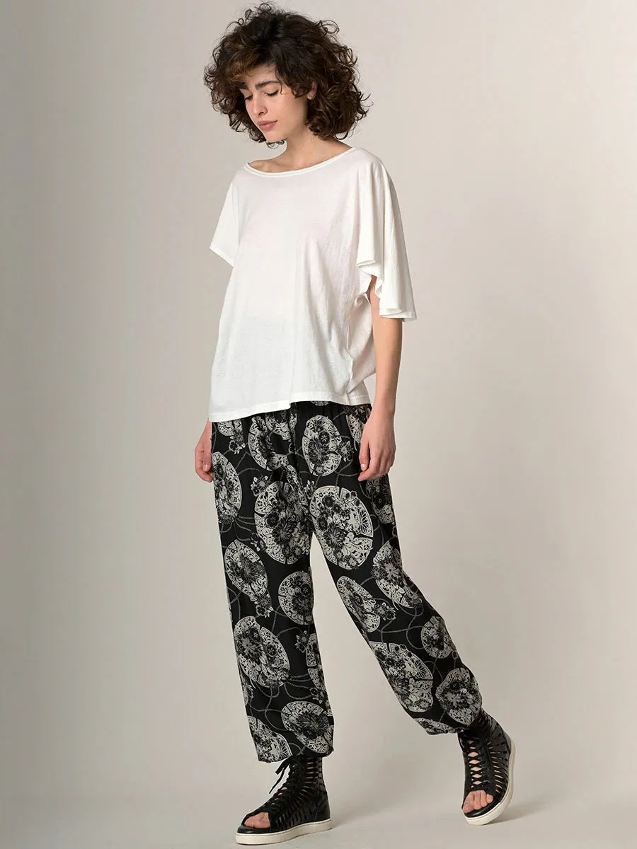 Harem Pants Original - Oriental Flower High Crotch