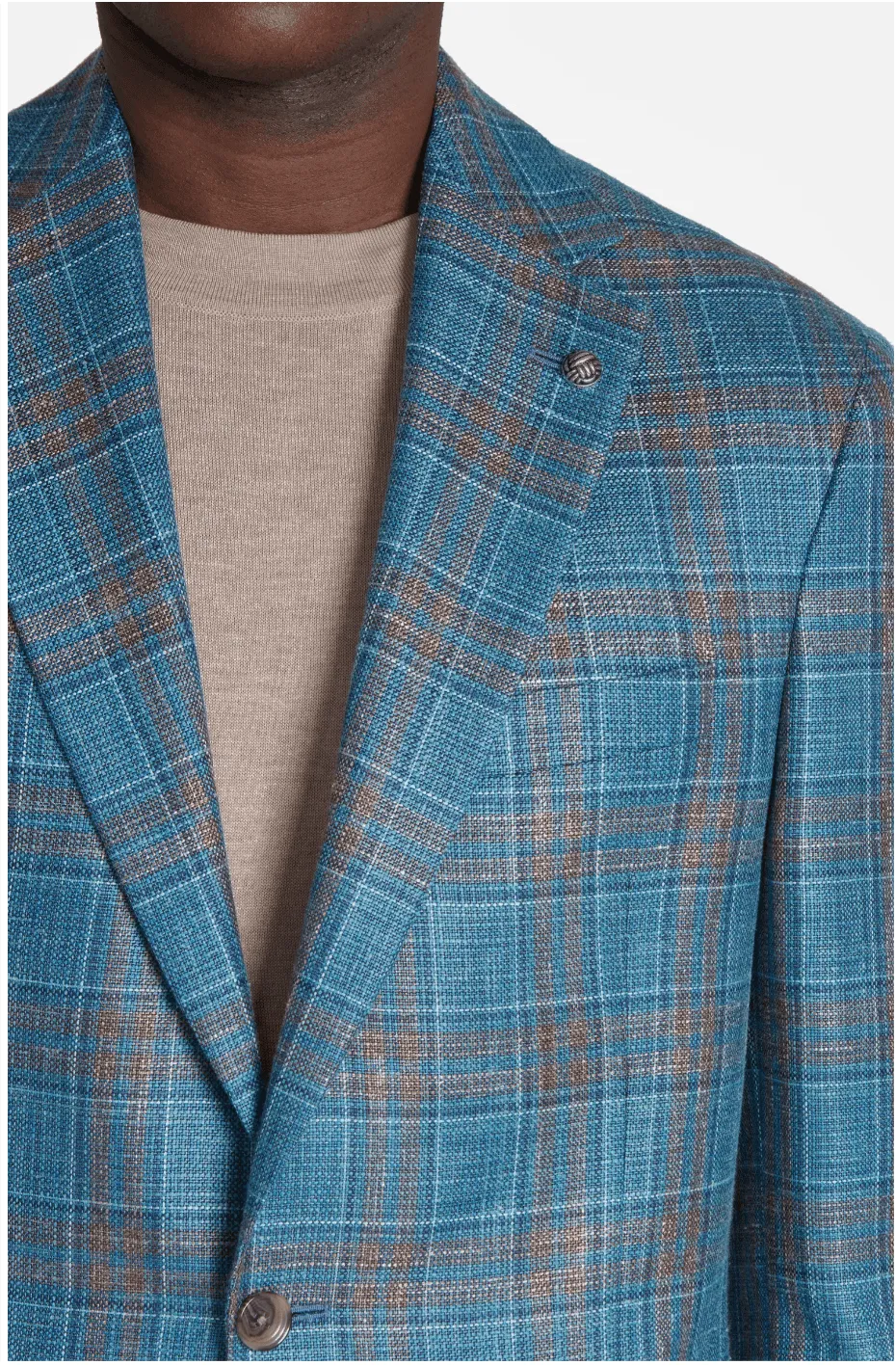 Hart Schaffner Marx Wool & Silk Blend Plaid Sport Coat