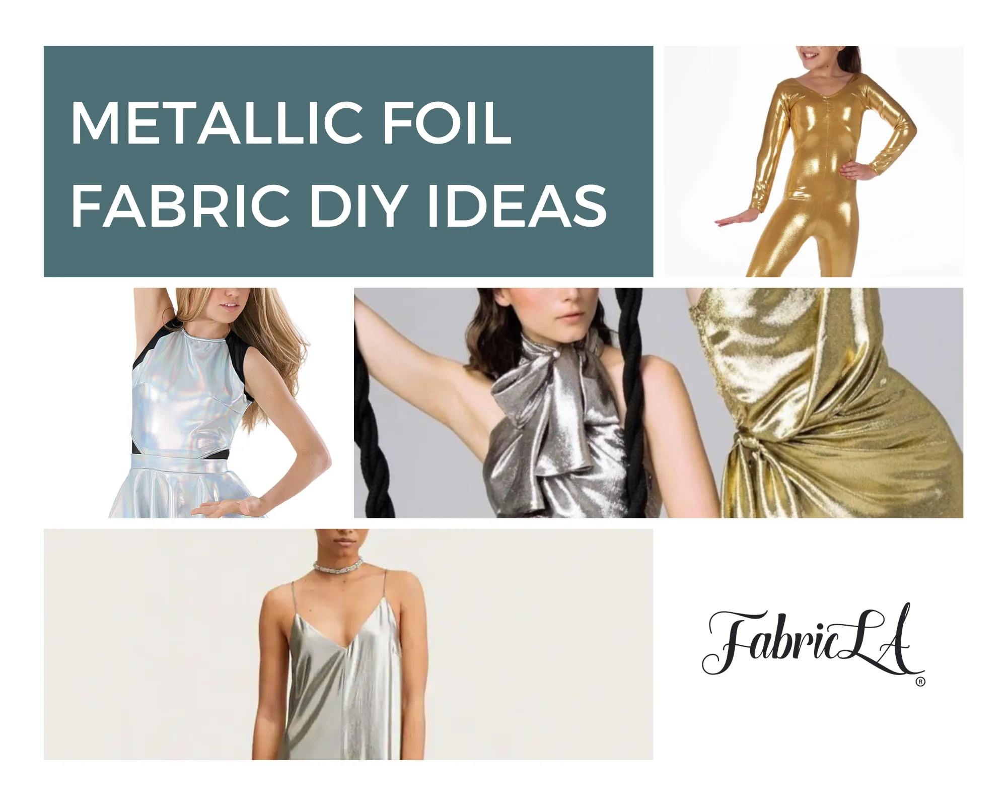 Hologram Metallic Foil Spandex Knit Fabric 4-Way Stretch, 60" Inch Wide | Silver Iridescent