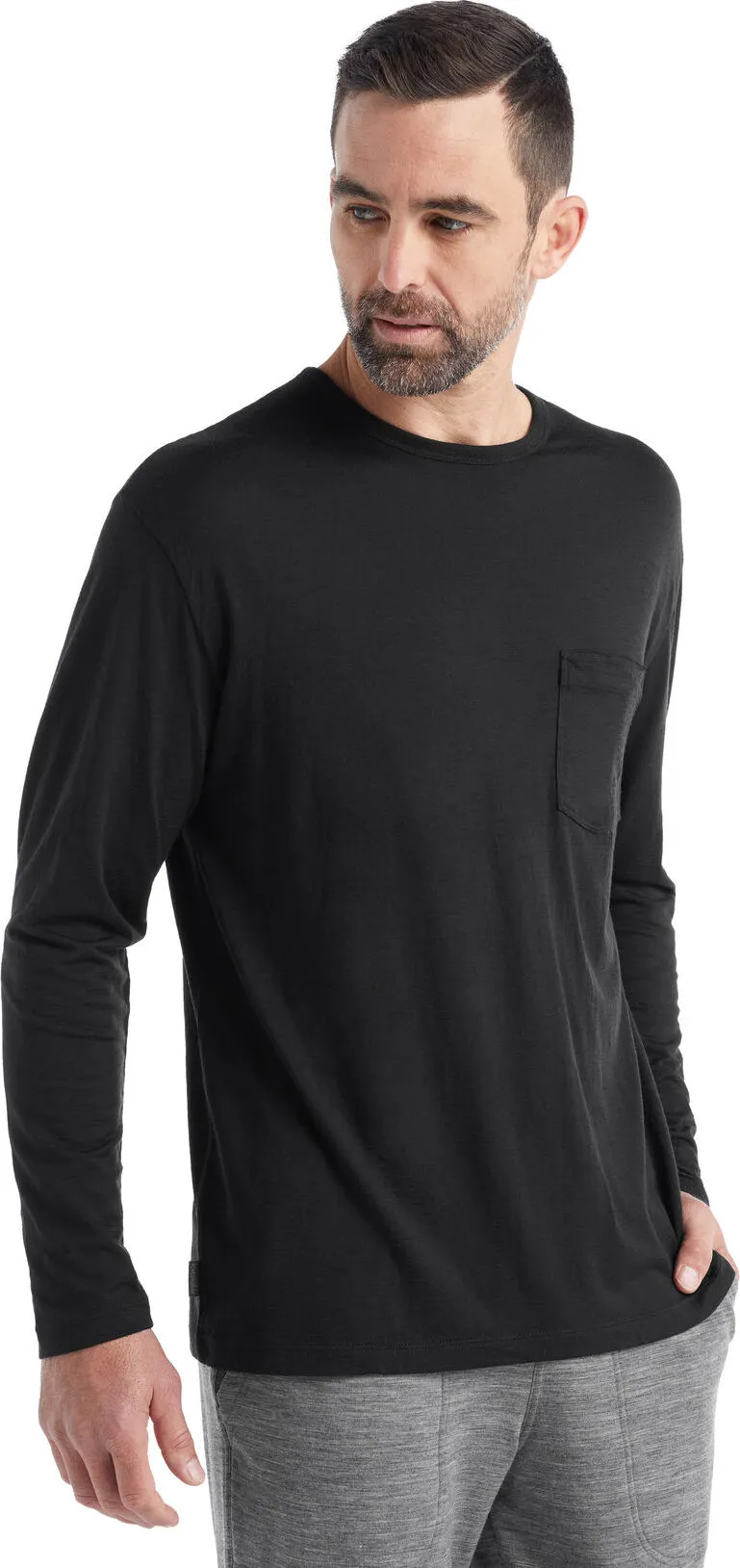 Icebreaker Men&#x27;s Granary Long Sleeve Pocket Tee Black | Buy Icebreaker Men&#x27;s Granary Long Sleeve Pocket Tee Black here | Outnorth