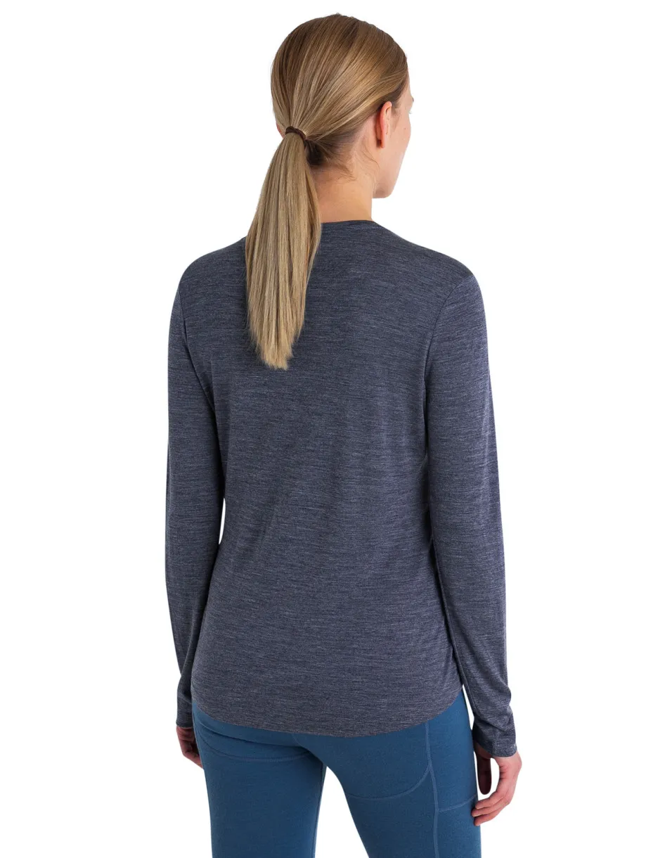 Icebreaker Women&#x27;s Merino 125 Cool-Lite™ Sphere III Long Sleeve Tee Midnight Navy Heather | Buy Icebreaker Women&#x27;s Merino 125 Cool-Lite™ Sphere III Long Sleeve Tee Midnight Navy Heather here | Outnorth