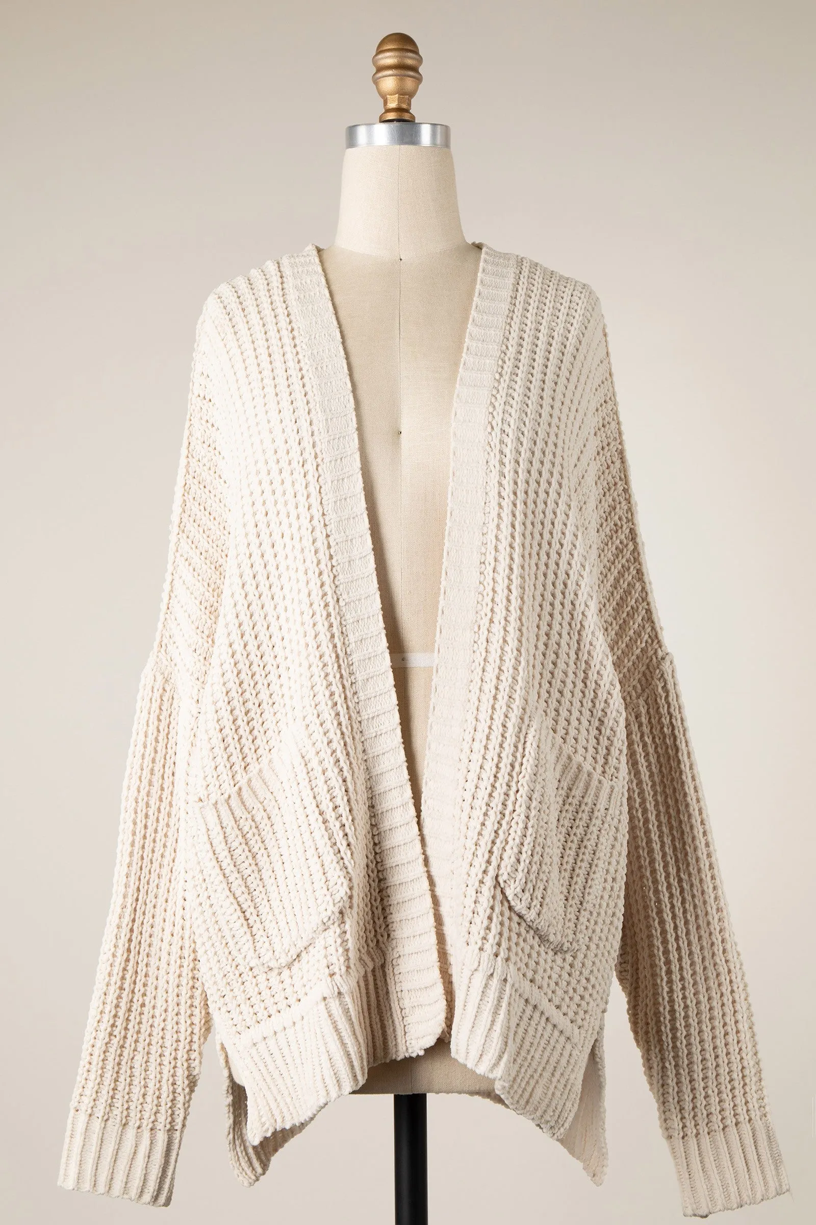 LONG SLEEVE CABLE KNIT CARDIGAN 1 PACK