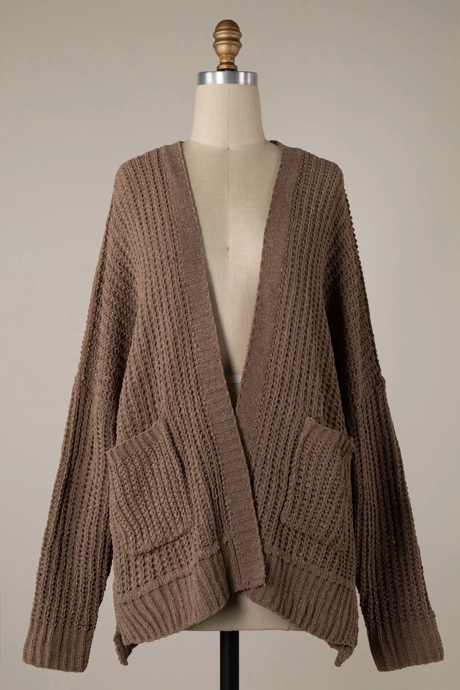 LONG SLEEVE CABLE KNIT CARDIGAN 1 PACK