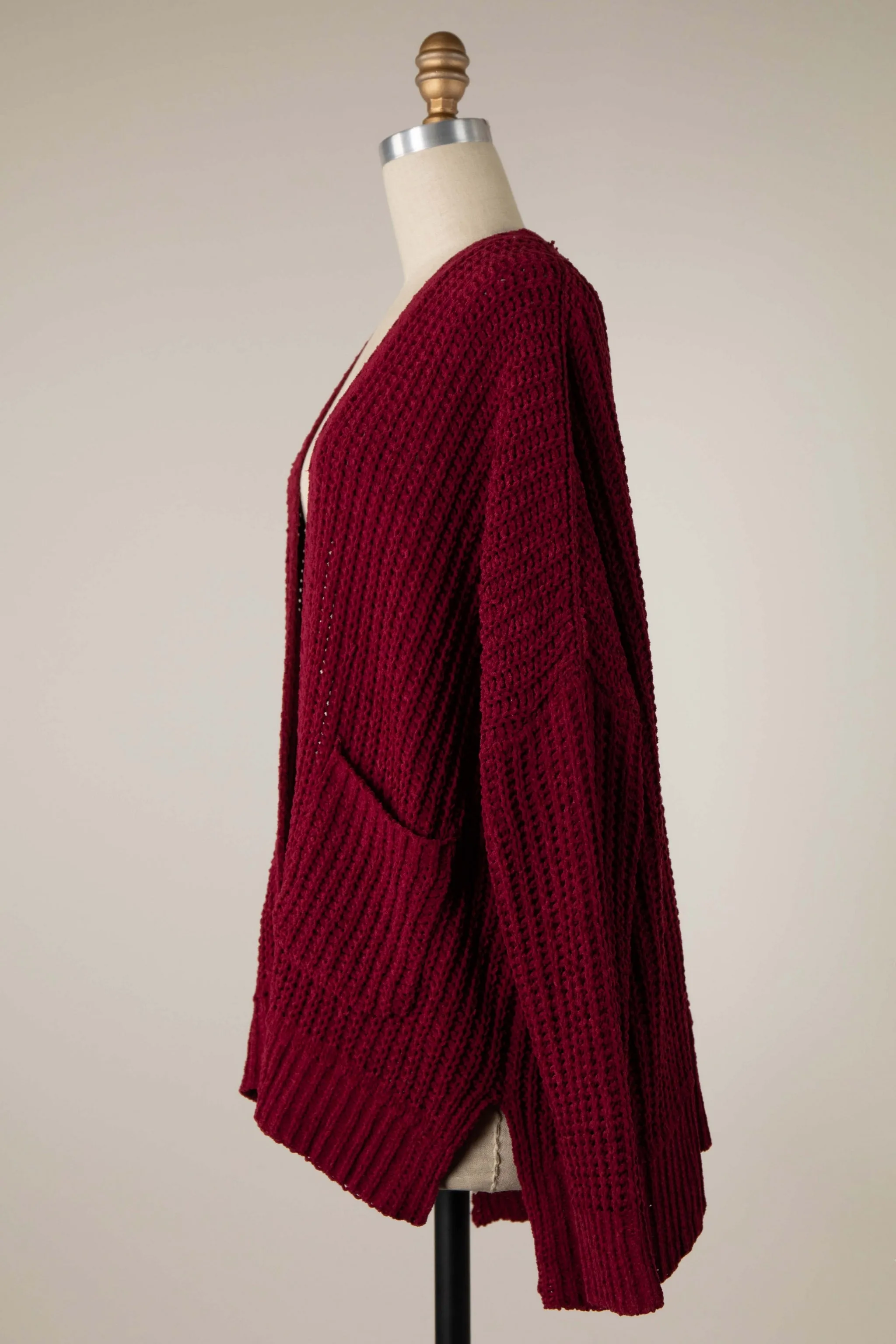 LONG SLEEVE CABLE KNIT CARDIGAN 1 PACK