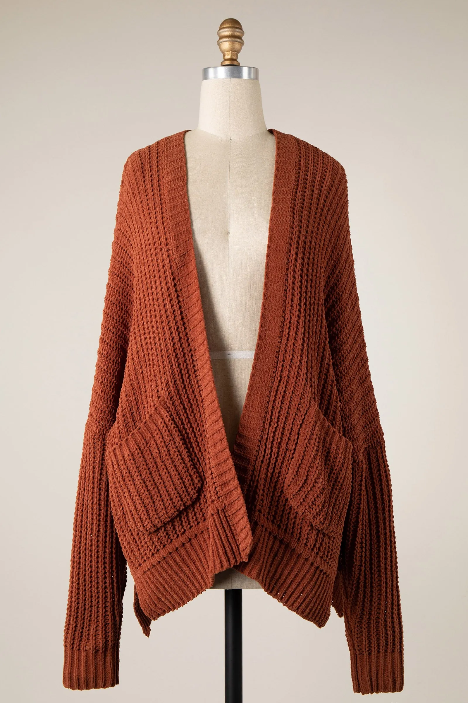 LONG SLEEVE CABLE KNIT CARDIGAN 1 PACK