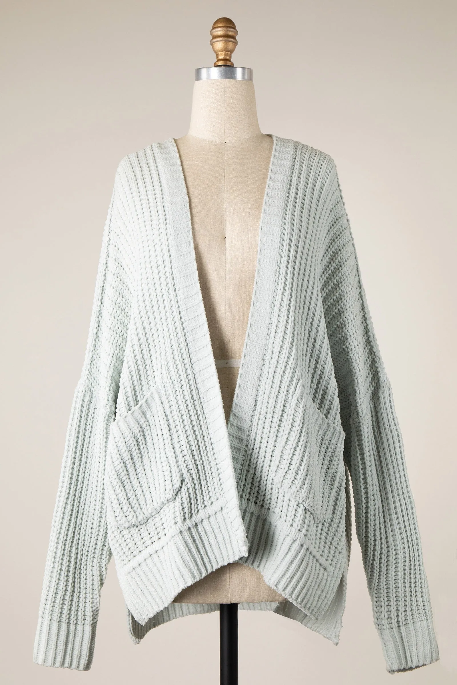 LONG SLEEVE CABLE KNIT CARDIGAN 1 PACK